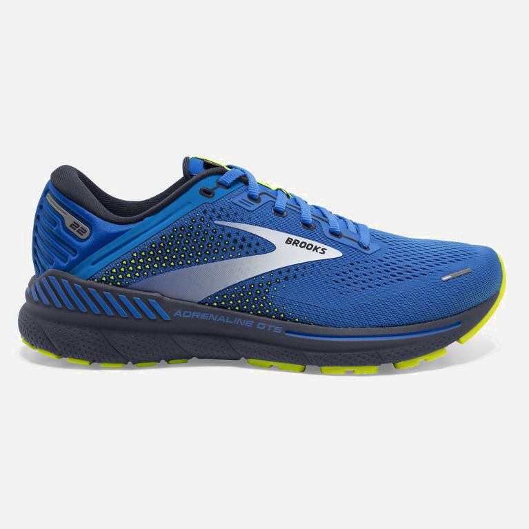 Brooks Adrenaline Gts 22 NZ - Men's Supportive Walking Shoes - Blue/India Ink/Nightlife/Green Yellow